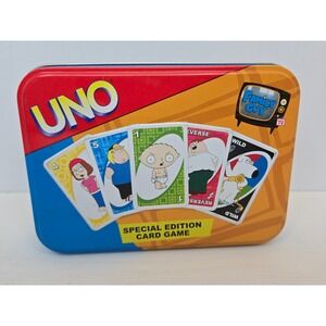 Family Guy UNO Special Edition Metal Tin Game Complete 2004